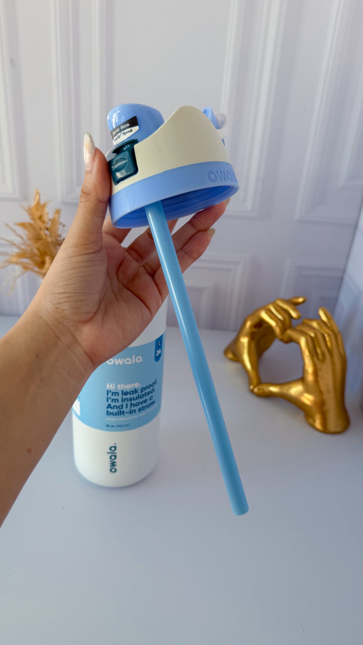 Termo Owala 32OZ azul con blanco